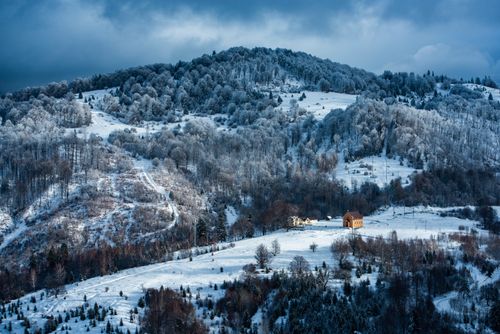Romania Landscape Travel Photography Winter landscapes of Carpathian Mountains near Brasov Brasov County Romania