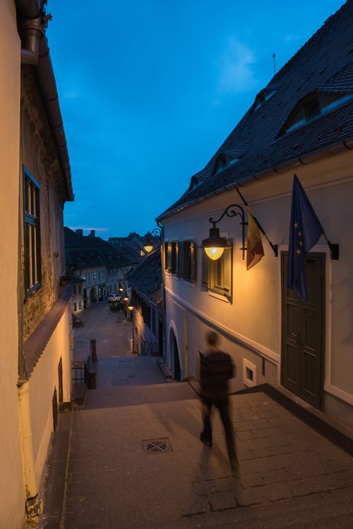 Romania Travel Photography Sibiu a 12th century Saxon city at night Transylvania Romania
