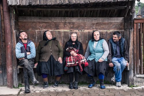 Romania Travel Portrait Photography Documentary Portraiture Portrait of a locals talking in a village in Maramures Romania