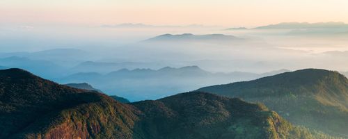 Sri Lanka Landscape Photography Adams Peak Sri Pada view at sunrise mountains in the Central Highlands of Sri Lanka Asia