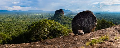 Sri Lanka Landscape Photography Sigiriya Rock Fortress seen from Pidurangala Rock UNESCO World Heritage Site Sri Lanka Asia