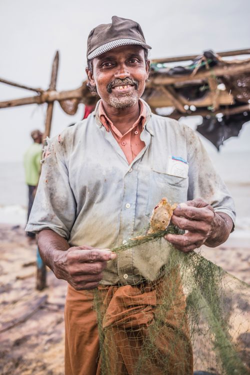 Sri Lanka Portrait Travel Photography Portrait of a fisherman in Negombo fish market Lellama fish market Negombo West Coast of Sri Lanka Asia