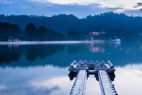 Sri Lanka Travel Photography Kandy Lake and the Temple of the Sacred Tooth Relic Temple of the Tooth Sri Dalada Maligawa at dawn Kandy Central Province Sri Lanka Asia