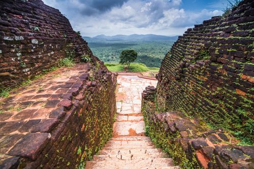 Sri Lanka Travel Photography Ruins at the top of Sigiriya Rock Fortress UNESCO World Heritage Site Sri Lanka Asia