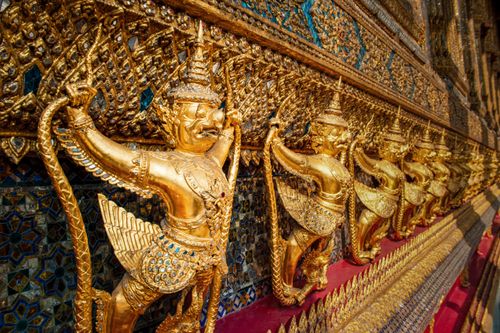 Thailand Travel Photography Guardian Statues at The Temple of the Reclining Buddha Wat Phra Kaew The Grand Palace Bangkok Thailand Southeast Asia