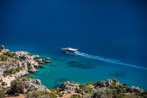 Turkey Travel Photography Gulet sailing boat in Kekova Bay Antalya Province Lycia Anatolia Mediterranean Sea Turkey Eastern Europe