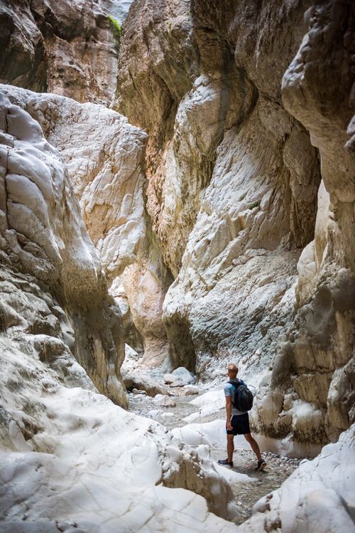 Turkey Travel Photography Tourist hiking in Saklikent Gorge Saklikent National Park Fethiye Province Lycia Anatolia Turkey Eastern Europe
