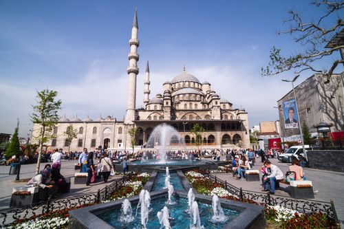 Turkey Travel Photography Yeni Mosque New Mosque and fountain Istanbul Turkey Eastern Europe