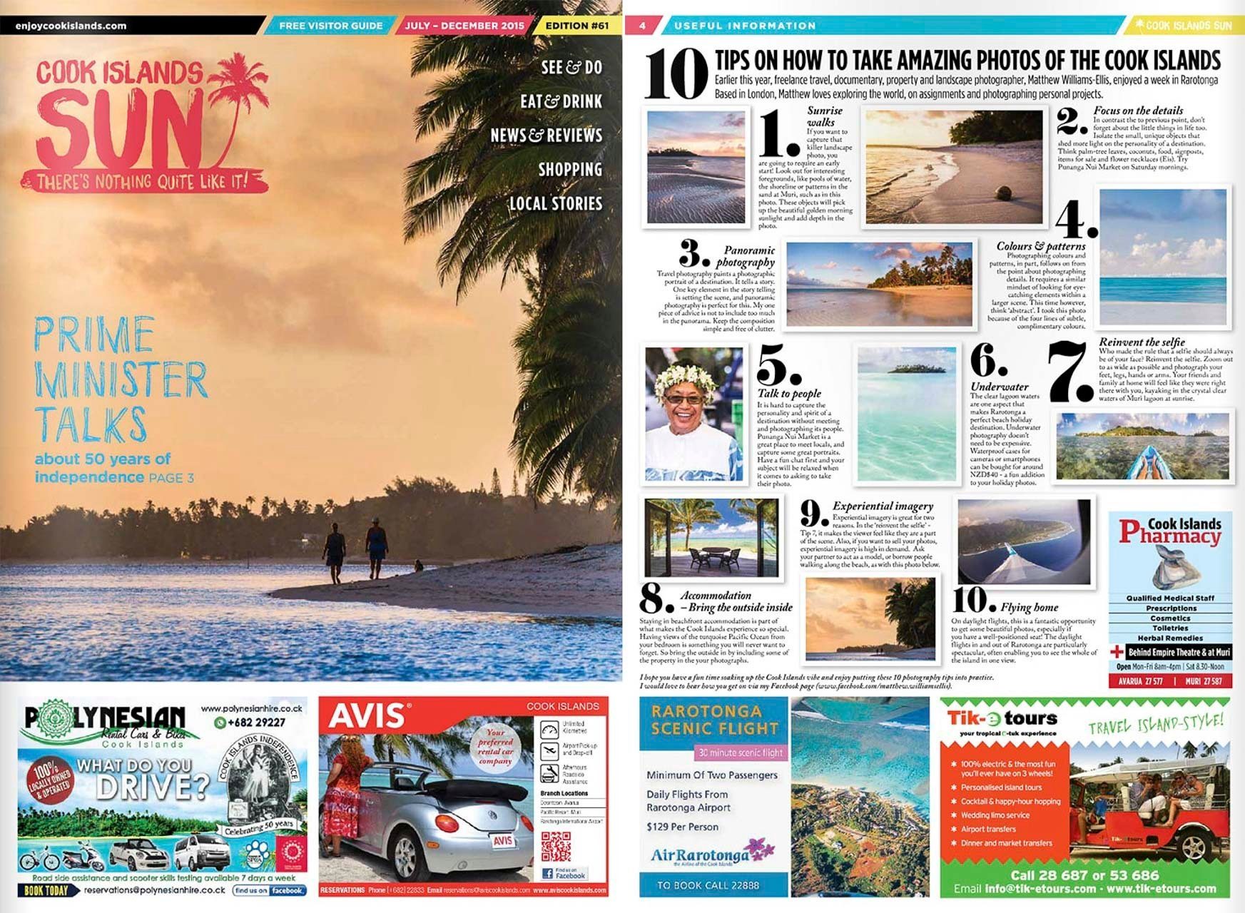Cook Islands 10 tips on how to take amazing photos of the Cook Islands Tearsheet