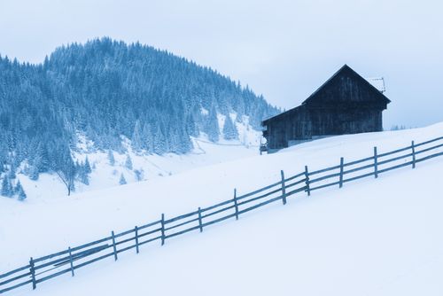 Landscape Photography by Professional Freelance UK Landscape Photographer Winter landscape near Bran in the Carpathian Mountains Transylvania Romania