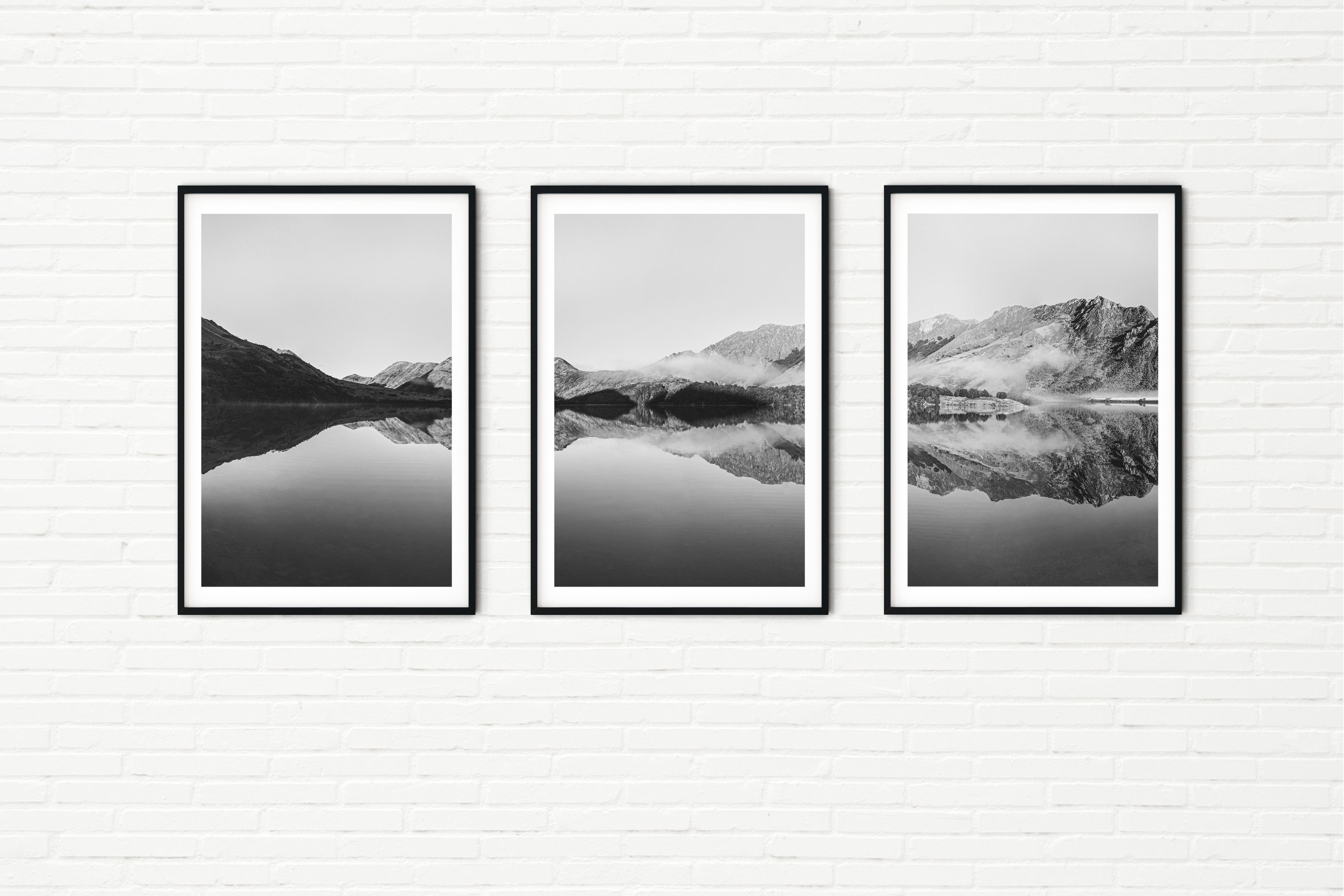 Mountain Reflections Black and White