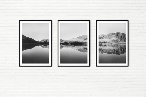 Mountain Reflections Black and White