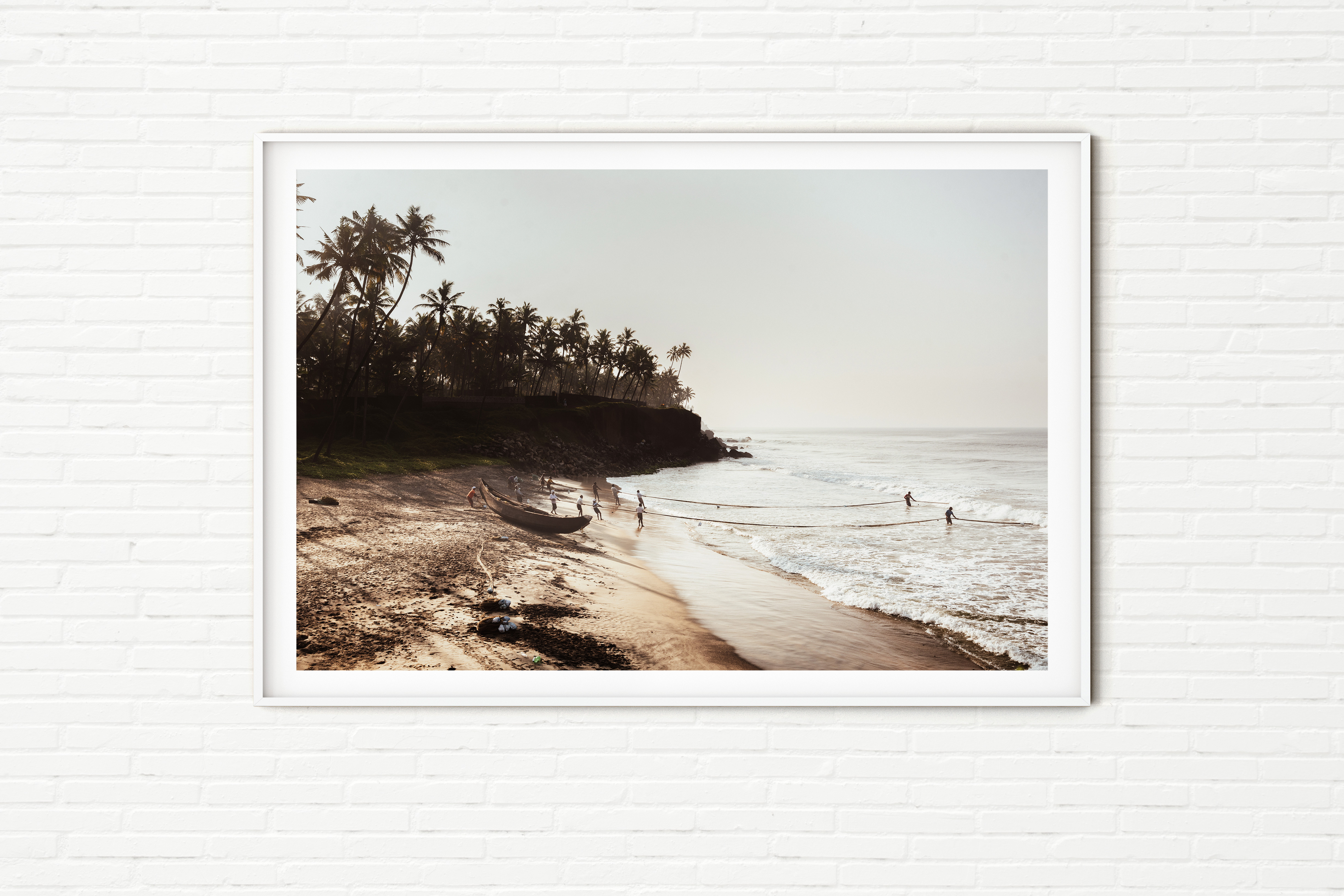 Indian Beach and Fishermen Landscape