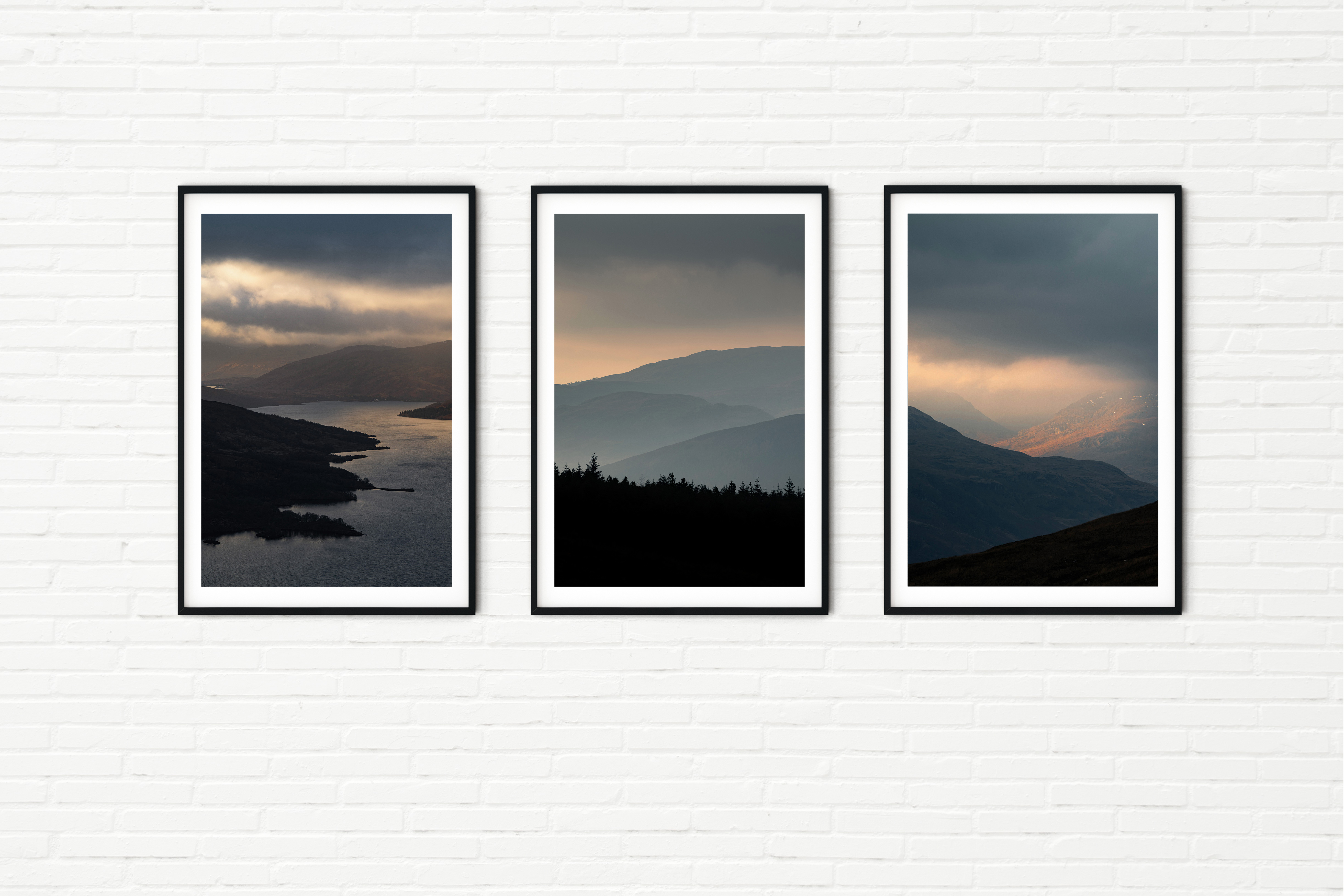 Scottish Highlands Mountains - Set of Three Landscape Photos